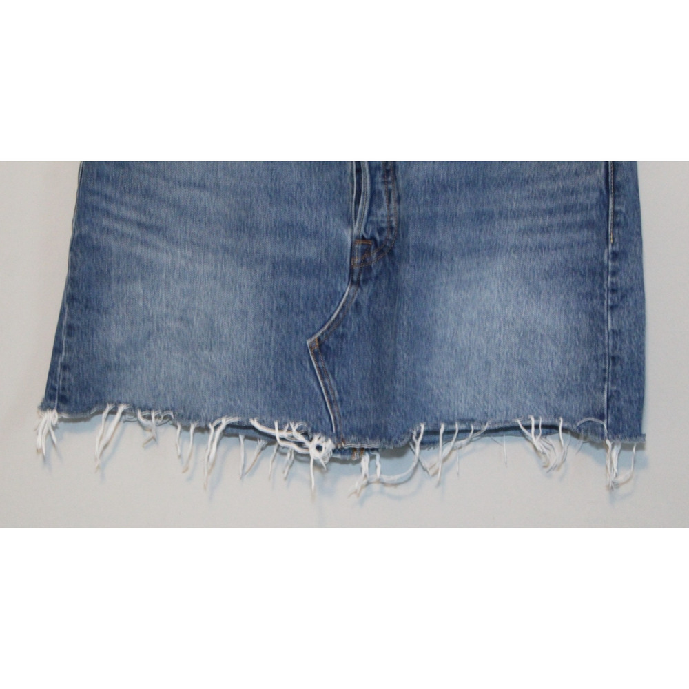 Levi's Deconstructed Button Fly Denim Cut Off Jean Skirt Blue Women's 32 H11823 - Picture 4 of 16